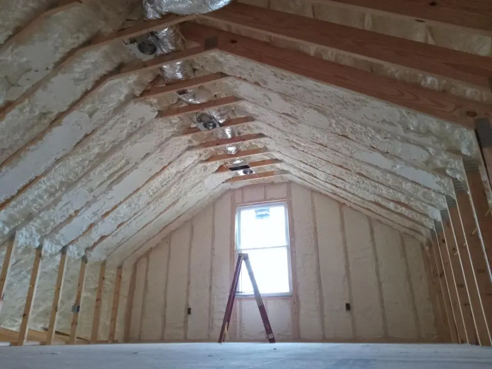 Spray foam roofing application for Crawl Space Insulation project in Chippewa